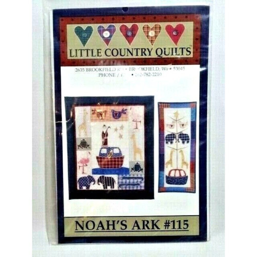 Little Country Quilts Noah's Ark 2 Wall Quilt Applique Patterns Small Large #115